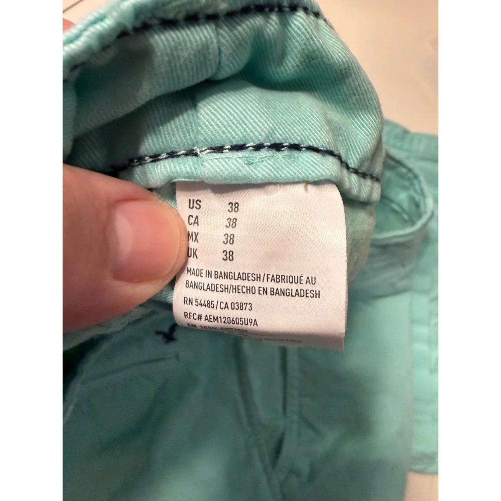 American Eagle Outfitters Classic Mens Shorts 38 Mint Green Turquoise Chino